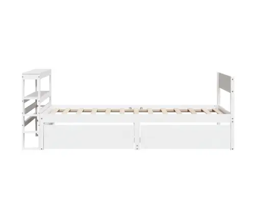 Voodiraam Ilma Madratsita, Valge, 90 X 200 cm Männipuit