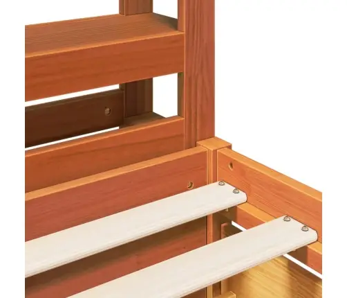 Gulta Bez Matrača, Vaska Brūnas, 90X200 Cm, Priedes Masīvkoks Vidaxl