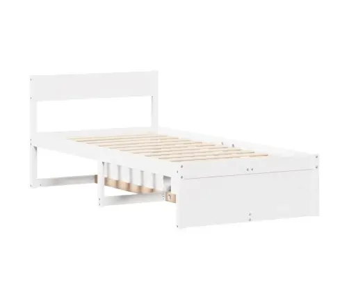 Voodiraam Ilma Madratsita, Valge, 90 X 190 cm Männipuit