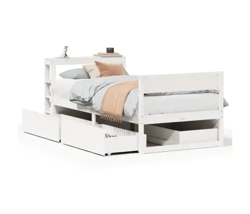 Voodiraam Ilma Madratsita, Valge, 75 X 190 cm Männipuit