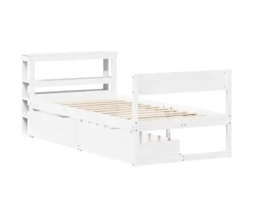 Voodiraam Ilma Madratsita, Valge, 75 X 190 cm Männipuit