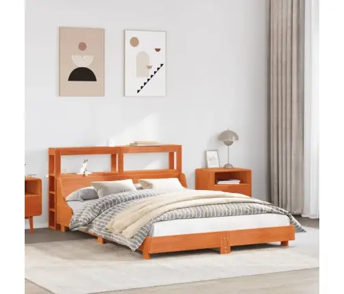 Lovos Rėmas Be Čiužinio, Vaško Rudas, 150X200cm Pušies Masyvas