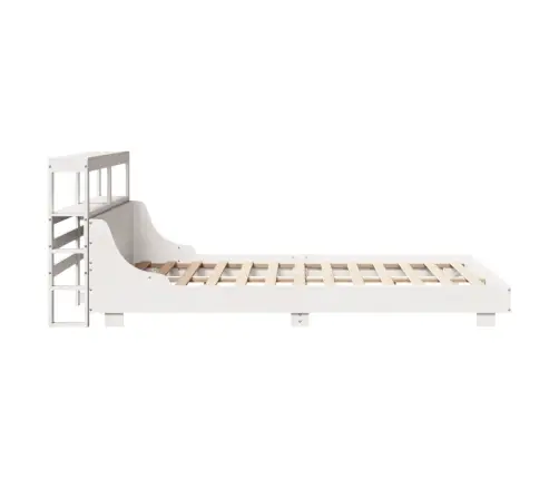 Gulta Bez Matrača, Balts, 140X190 Cm, Priedes Masīvkoks Vidaxl