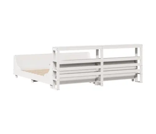 Gulta Bez Matrača, Balts, 200X200 Cm, Priedes Masīvkoks Vidaxl