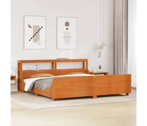 Voodiraam Ilma Madratsita, Vahapruun, 180 X 200 cm Männipuit