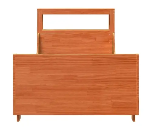 Gulta Bez Matrača, Vaska Brūna, 100X200 Cm, Priedes Masīvkoks Vidaxl