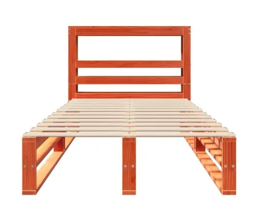 Gulta Bez Matrača, Vaska Brūnas, 90X200 Cm, Priedes Masīvkoks Vidaxl