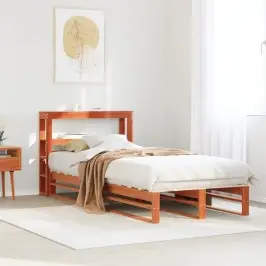 Gulta Bez Matrača, Vaska Brūna, 100X200 Cm, Priedes Masīvkoks Vidaxl