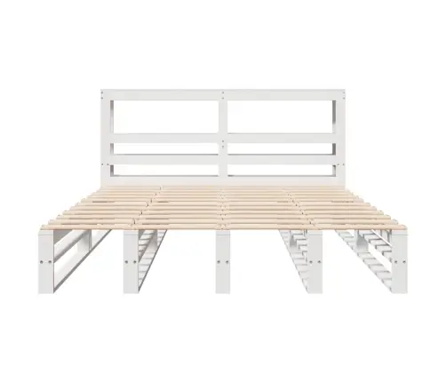 Gulta Bez Matrača, Balts, 160X200 Cm, Priedes Masīvkoks Vidaxl