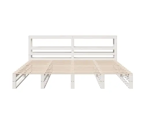 Gulta Bez Matrača, Balts, 200X200 Cm, Priedes Masīvkoks Vidaxl