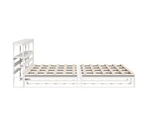 Gulta Bez Matrača, Balts, 200X200 Cm, Priedes Masīvkoks Vidaxl