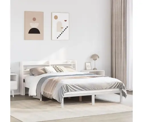 Gulta Bez Matrača, Balts, 120X190 Cm, Priedes Masīvkoks Vidaxl