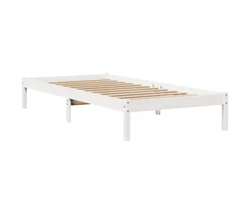 Gulta Bez Matrača, Balts, 90X200 Cm, Priedes Masīvkoks Vidaxl