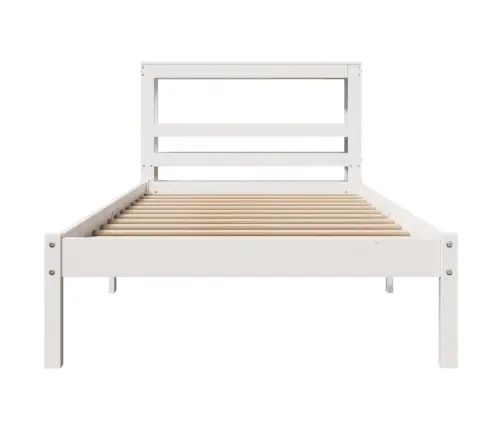 Gulta Bez Matrača, Balts, 100X200 Cm, Priedes Masīvkoks Vidaxl