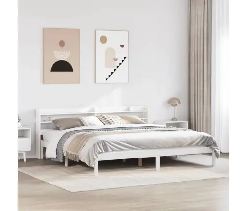 Gulta Bez Matrača, Balts, 200X200 Cm, Priedes Masīvkoks Vidaxl