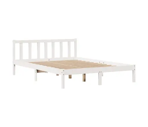 Gulta Bez Matrača, Balta, 120X200 Cm, Priedes Masīvkoks Vidaxl