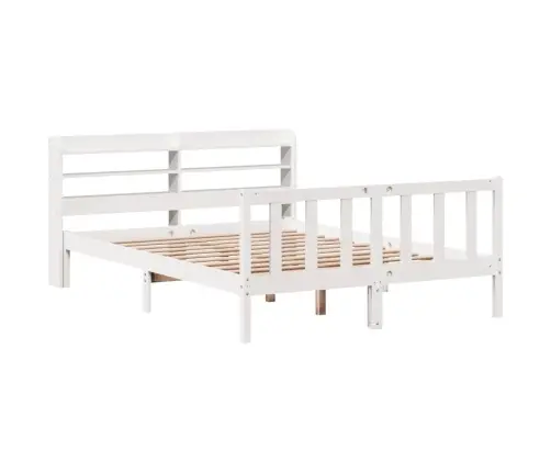 Gulta Bez Matrača, Balts, 140X200 Cm, Priedes Masīvkoks Vidaxl