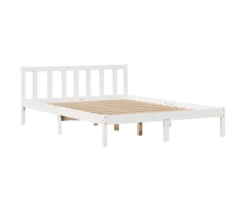 Voodiraam Ilma Madratsita, Valge, 150 X 200 cm Männipuit