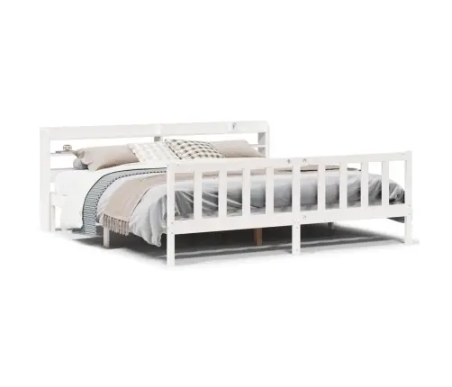 Voodiraam Ilma Madratsita, Valge, 180 X 200 cm Männipuit