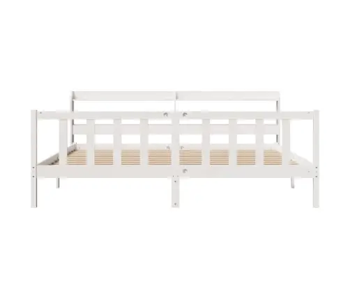 Gulta Bez Matrača, Balts, 200X200 Cm, Priedes Masīvkoks Vidaxl