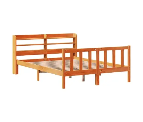 Gultas Rāmis Ar Galvgali, Vaska Brūnas, 120X200 Cm, Priede Vidaxl