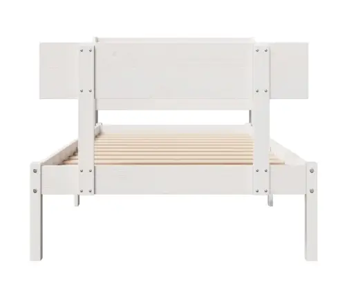 Gulta Bez Matrača, Balts, 75X190 Cm, Priedes Masīvkoks Vidaxl