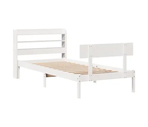 Gulta Bez Matrača, Balts, 90X190 Cm, Priedes Masīvkoks Vidaxl