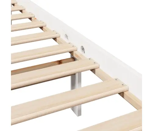 Gulta Bez Matrača, Balts, 120X190 Cm, Priedes Masīvkoks Vidaxl