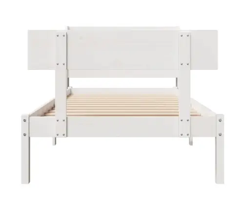 Voodi Ilma Madratsita, Valge, 100 X 200 cm Männipuit