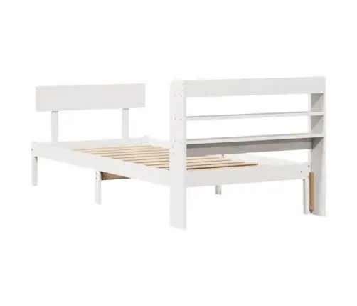 Voodi Ilma Madratsita, Valge, 100 X 200 cm Männipuit