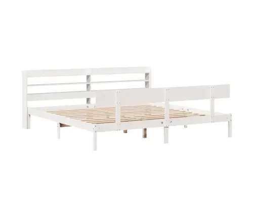 Gulta Bez Matrača, Balts, 180X200 Cm, Priedes Masīvkoks Vidaxl