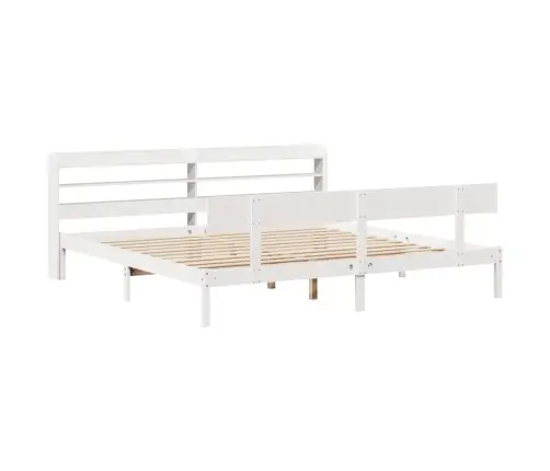 Voodiraam Ilma Madratsita, Valge, 200 X 200 cm Männipuit