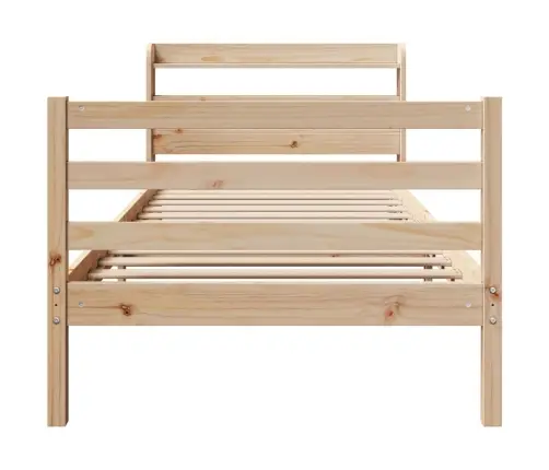 Gultas Rāmis Ar Galvgali, 75X190 Cm, Priedes Masīvkoks Vidaxl