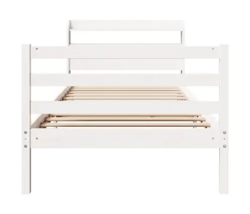 Voodiraam Peatsiga Ilma Madratsita Valge 90X190 Cm