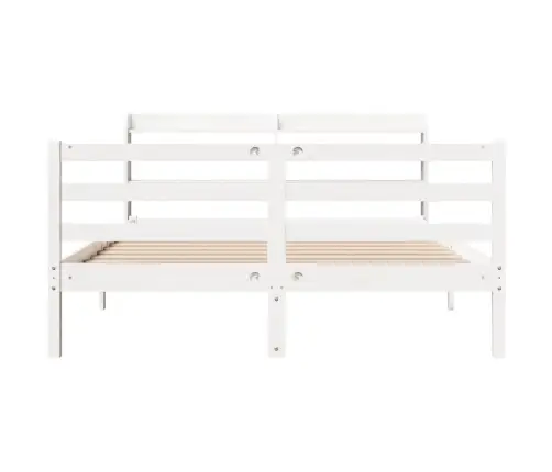 Lovos Rėmas Su Galvūgaliu, Baltas, 135X190cm Pušies Masyvas