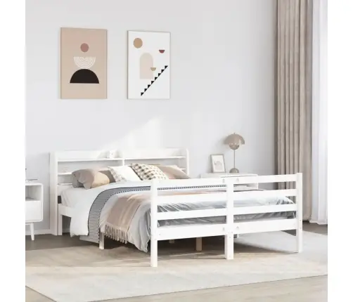 Lovos Rėmas Su Galvūgaliu Be Čiužinio, Baltas, 120X200Cm