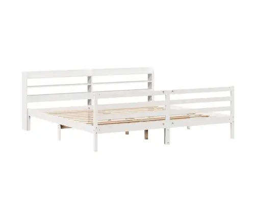 Lovos Rėmas Su Galvūgaliu Be Čiužinio, Baltas, 200X200Cm