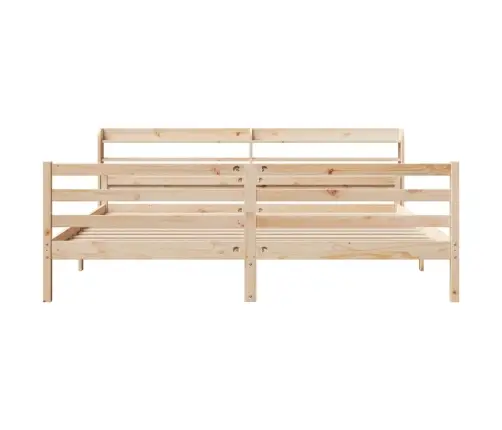 Gultas Rāmis Ar Galvgali, 200X200 Cm, Priedes Masīvkoks Vidaxl