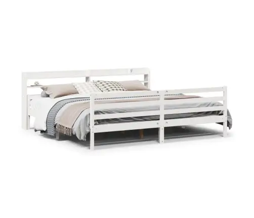 Gultas Rāmis Ar Galvgali Bez Matrača, Balts, 200X200 Cm Vidaxl