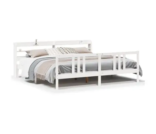 Gultas Rāmis Ar Galvgali Bez Matrača, Balts, 200X200 Cm Vidaxl