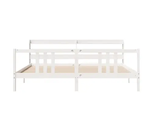 Gultas Rāmis Ar Galvgali Bez Matrača, Balts, 200X200 Cm Vidaxl