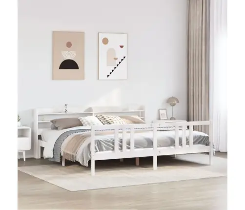 Gultas Rāmis Ar Galvgali Bez Matrača, Balts, 200X200 Cm Vidaxl