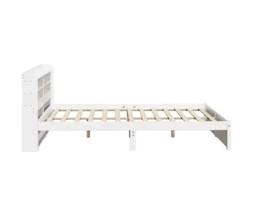 Gultas Rāmis Ar Galvgali Bez Matrača, Balts, 140X190 Cm Vidaxl