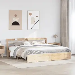Gultas Rāmis Ar Galvgali, 180X200 Cm, Priedes Masīvkoks Vidaxl