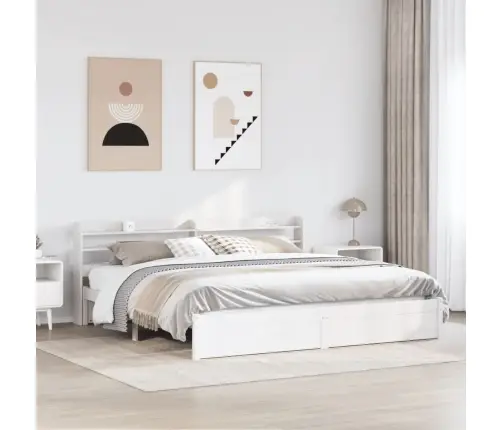 Voodiraam Peatsiga Ilma Madratsita Valge 180X200 Cm