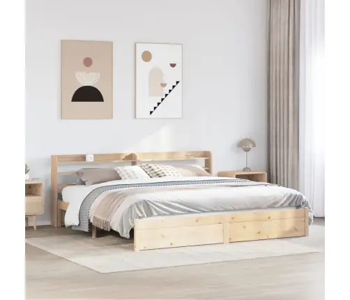 Gultas Rāmis Ar Galvgali, 200X200 Cm, Priedes Masīvkoks Vidaxl