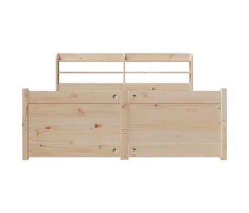 Gultas Rāmis Ar Galvgali, 135X190 Cm, Priedes Masīvkoks Vidaxl