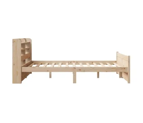 Gultas Rāmis Ar Galvgali, 135X190 Cm, Priedes Masīvkoks Vidaxl