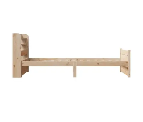 Gultas Rāmis Ar Galvgali, Priedes Masīvkoks, 90X200 Cm Vidaxl