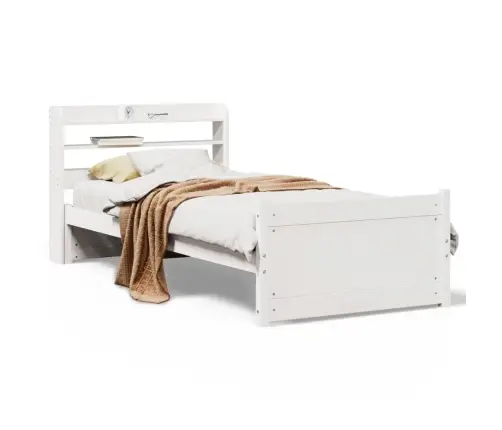 Voodiraam Peatsiga Ilma Madratsita Valge 90X200 Cm